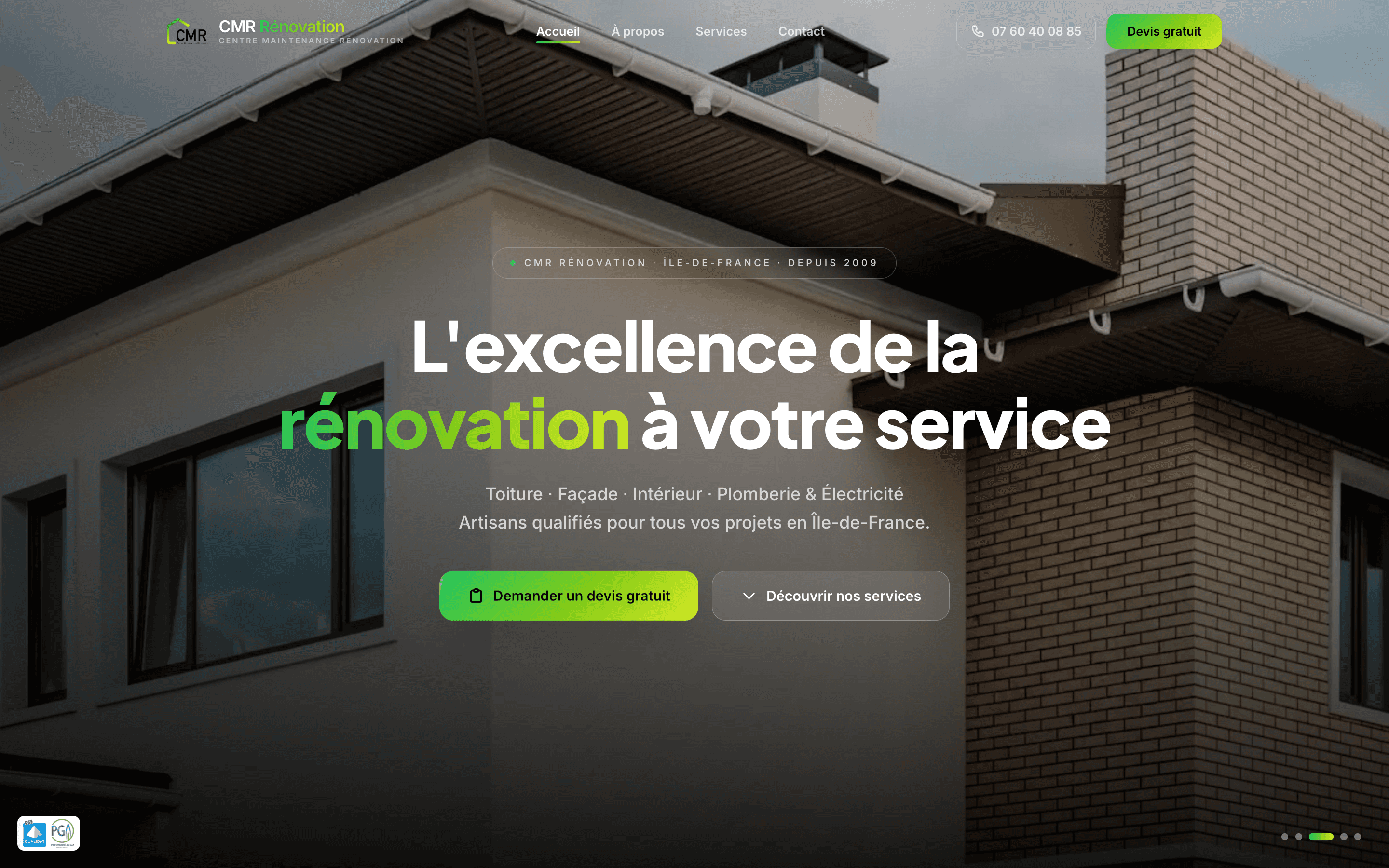 CMR Rénovation — Site web
