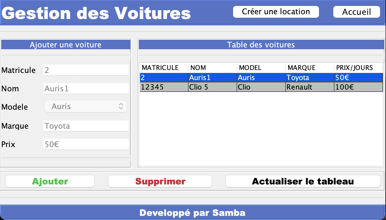 Location voiture App